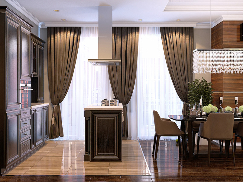 Дизайн-проект кухни-гостиной. Квартира в г. Геленджике.