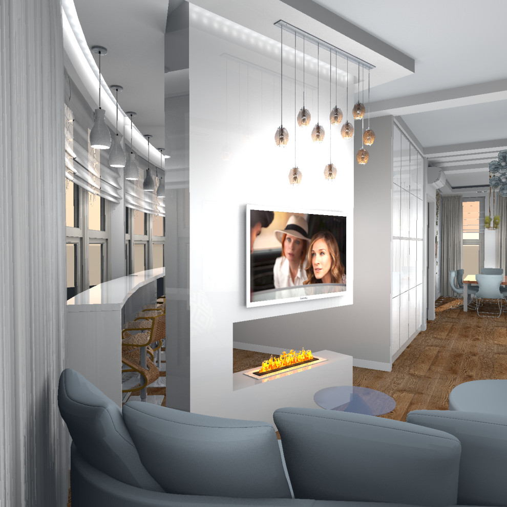 Обложка проекта: Новогорская Ривьера: квартира свободной планировки для супругов