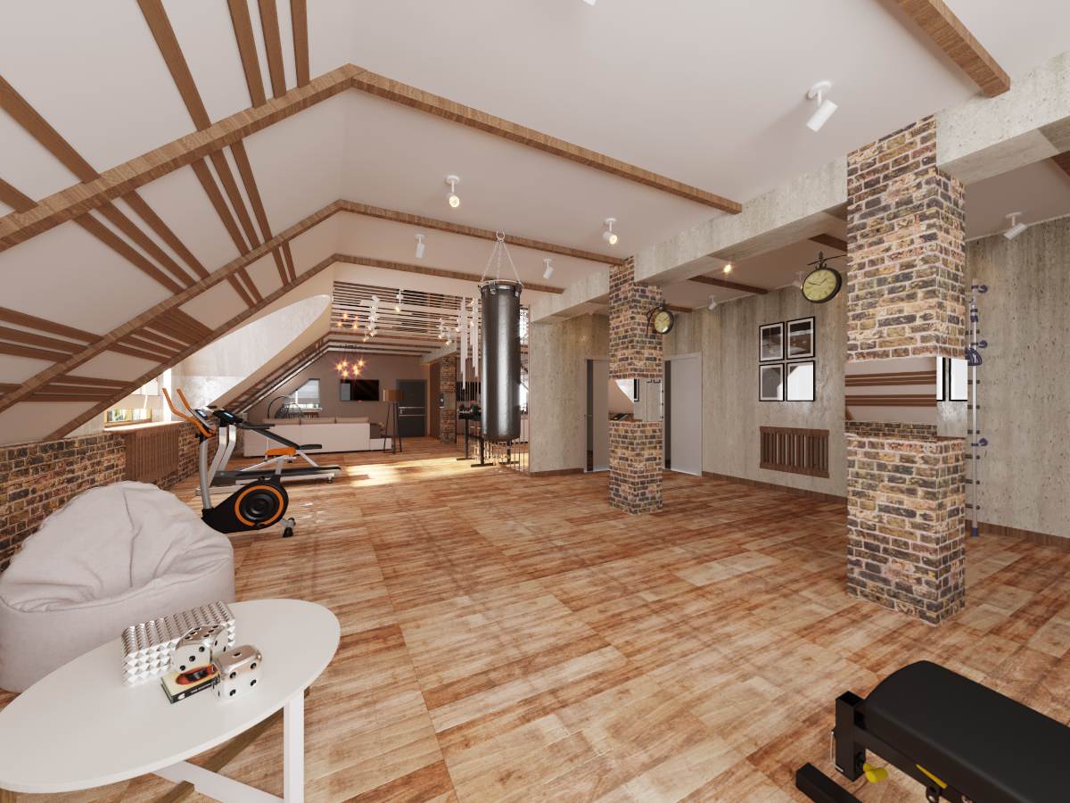 Загородный дом в современном лофте