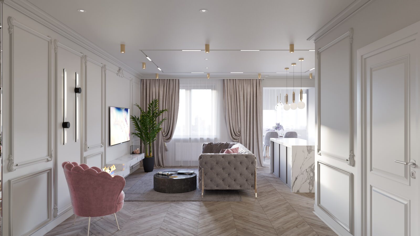 Interior design of a 3-room apartment Zaporozhye