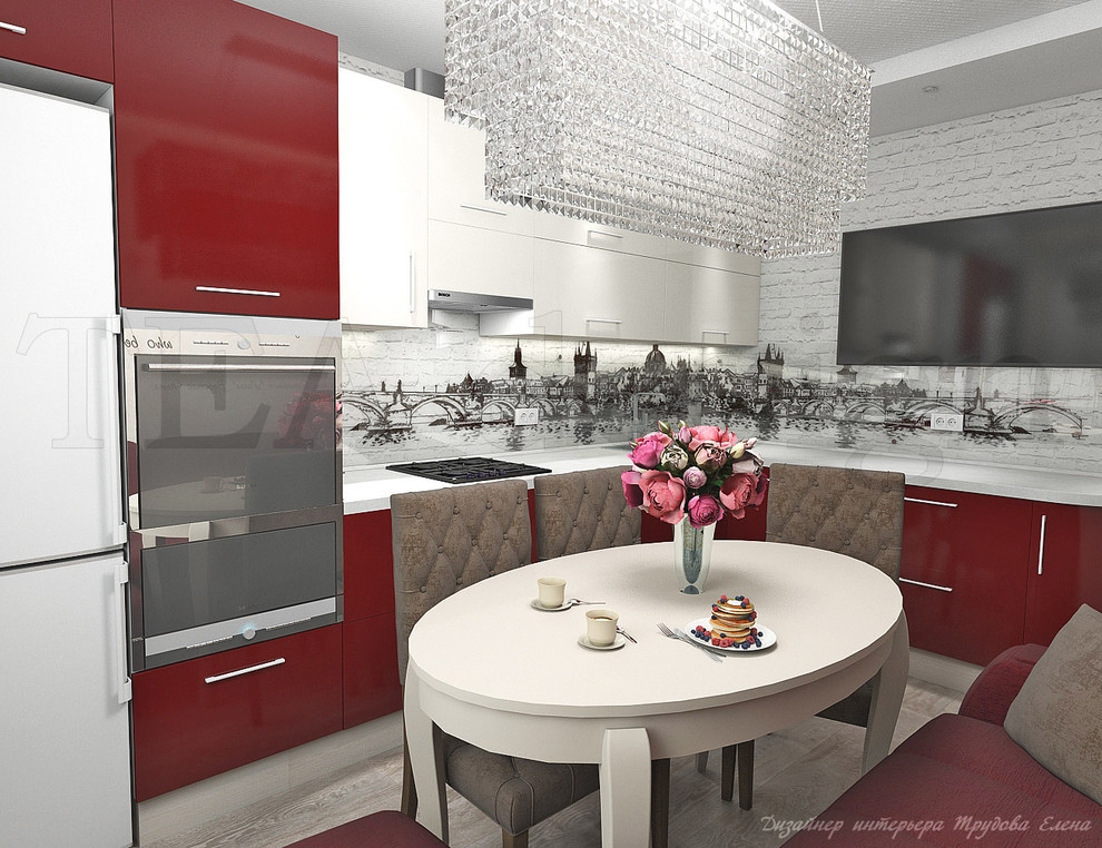 Бордовая кухня