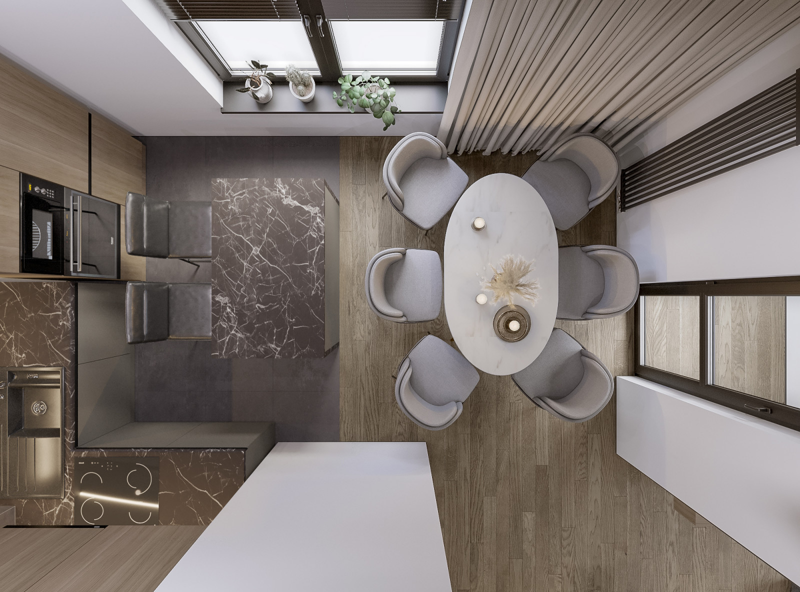 Квартира в современном стиле с элементами Лофт