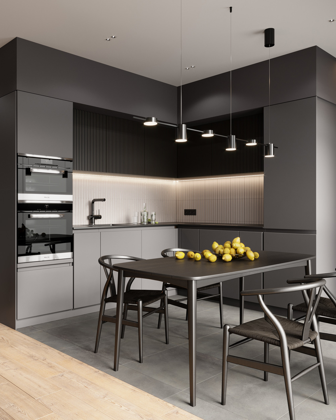 Брутальная квартира с элементами минимализма 65