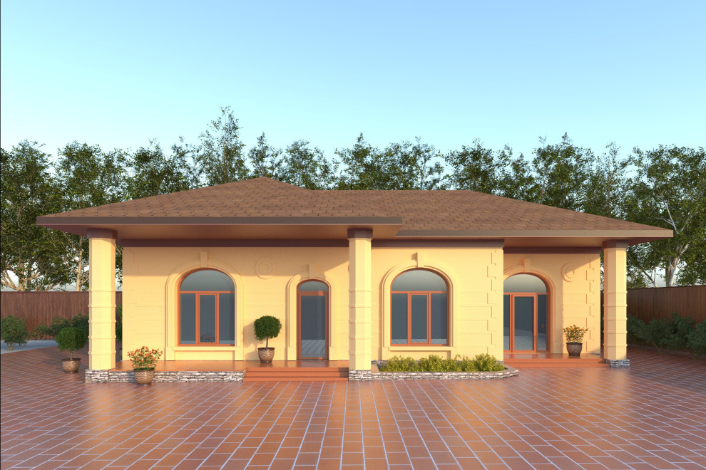 Обложка проекта: Архитектурная концепция загородного дома 100 м2 в пригороде г.Артема