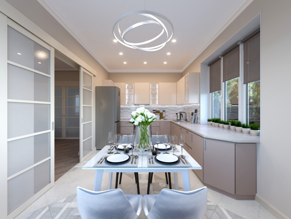 Кухня - гостиная в коттедже