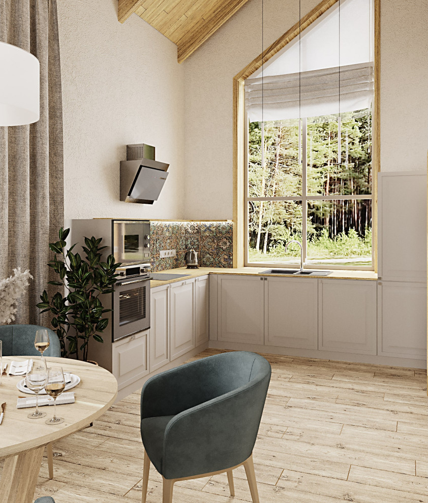 Дизайн-проект кухни-гостиной в загородном доме