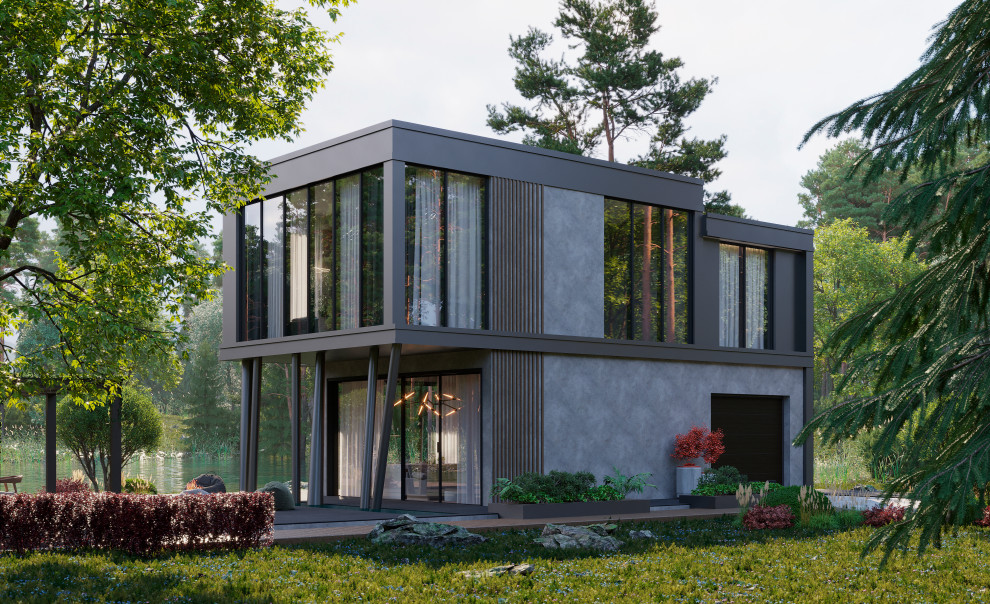 Визуализация домика на берегу озера