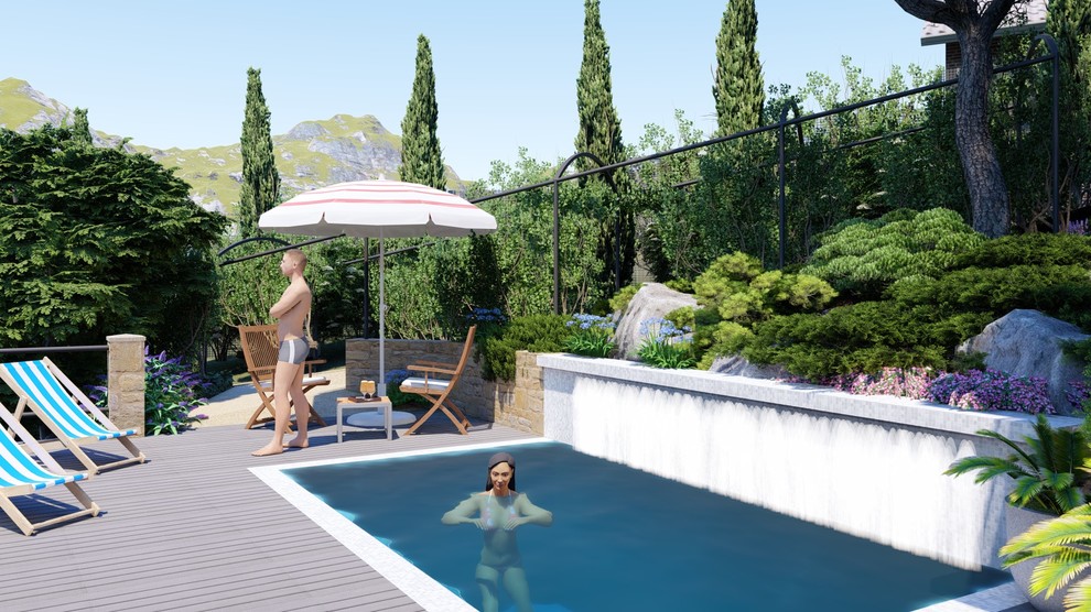 Вид на "Итальянский уголок" и бассейн