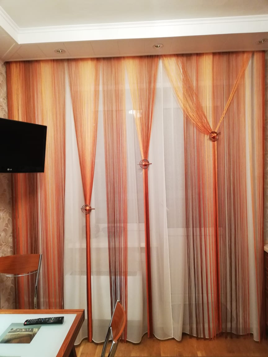 Обложка проекта: Нитяные шторы Nitiopt в интерьере кухни