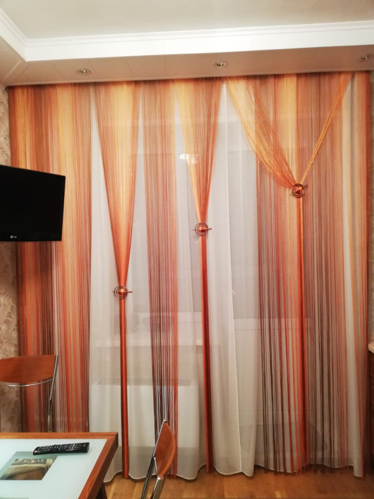 Обложка проекта: Нитяные шторы Nitiopt в интерьере кухни