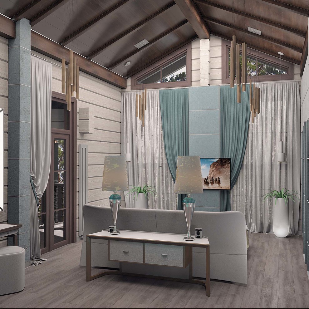 Дизайн интерьера деревянного дома 394 кв.м.