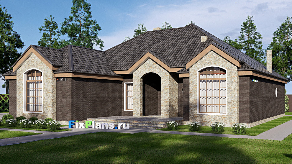 Проект одноэтажного дома 21х20м S257м2 F-17171