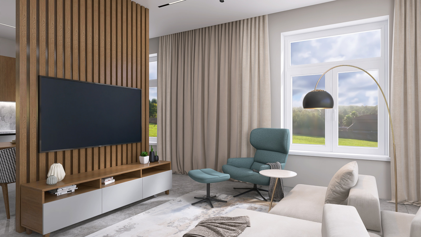 Кухня-гостиная в частном доме, Московская область