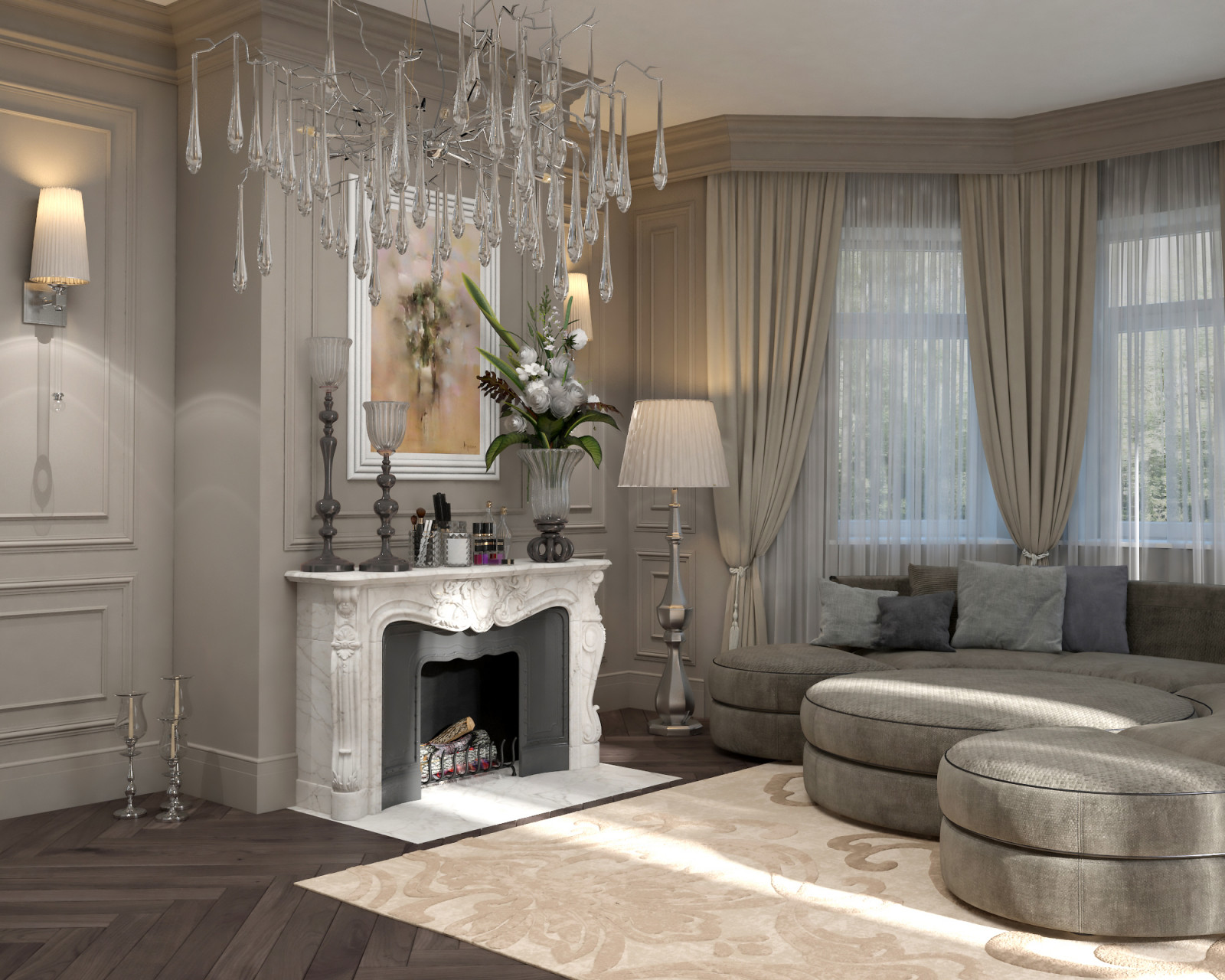 Обложка проекта: Дом Нагаево гостиная