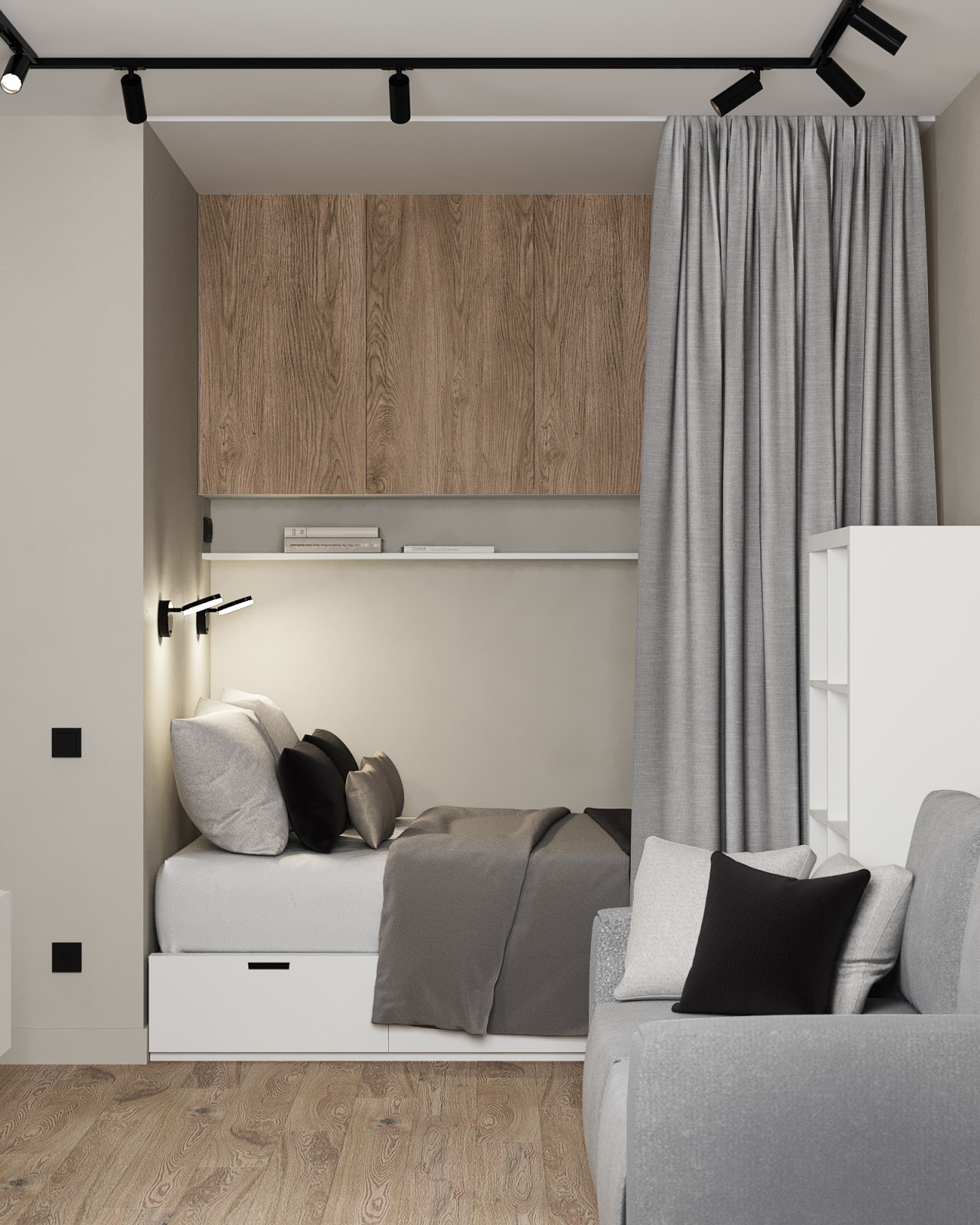 Интерьер однокомнатной квартиры под сдачу