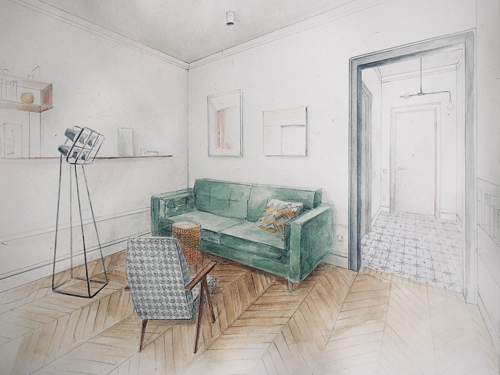 Эскиз гостиной