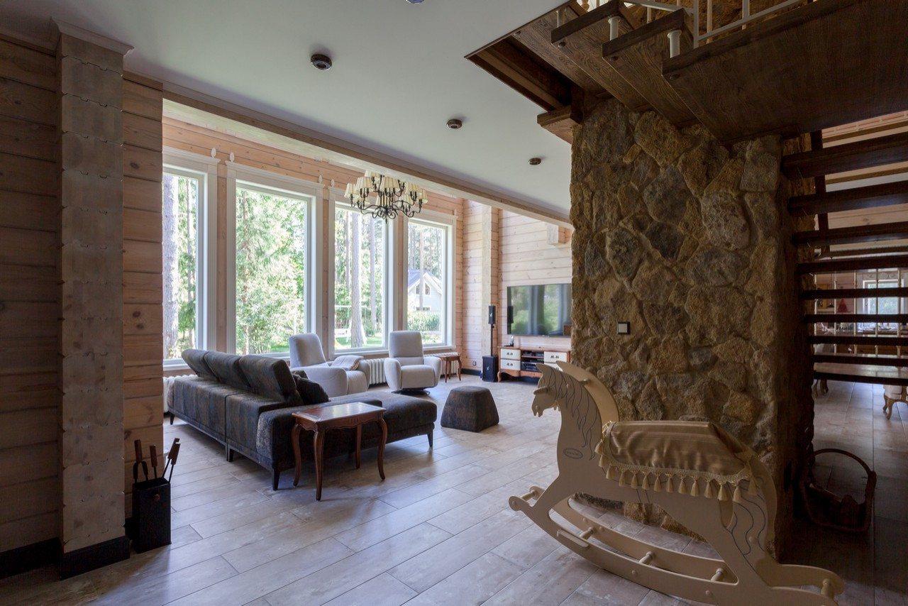 Интерьеры дома из клееного бруса