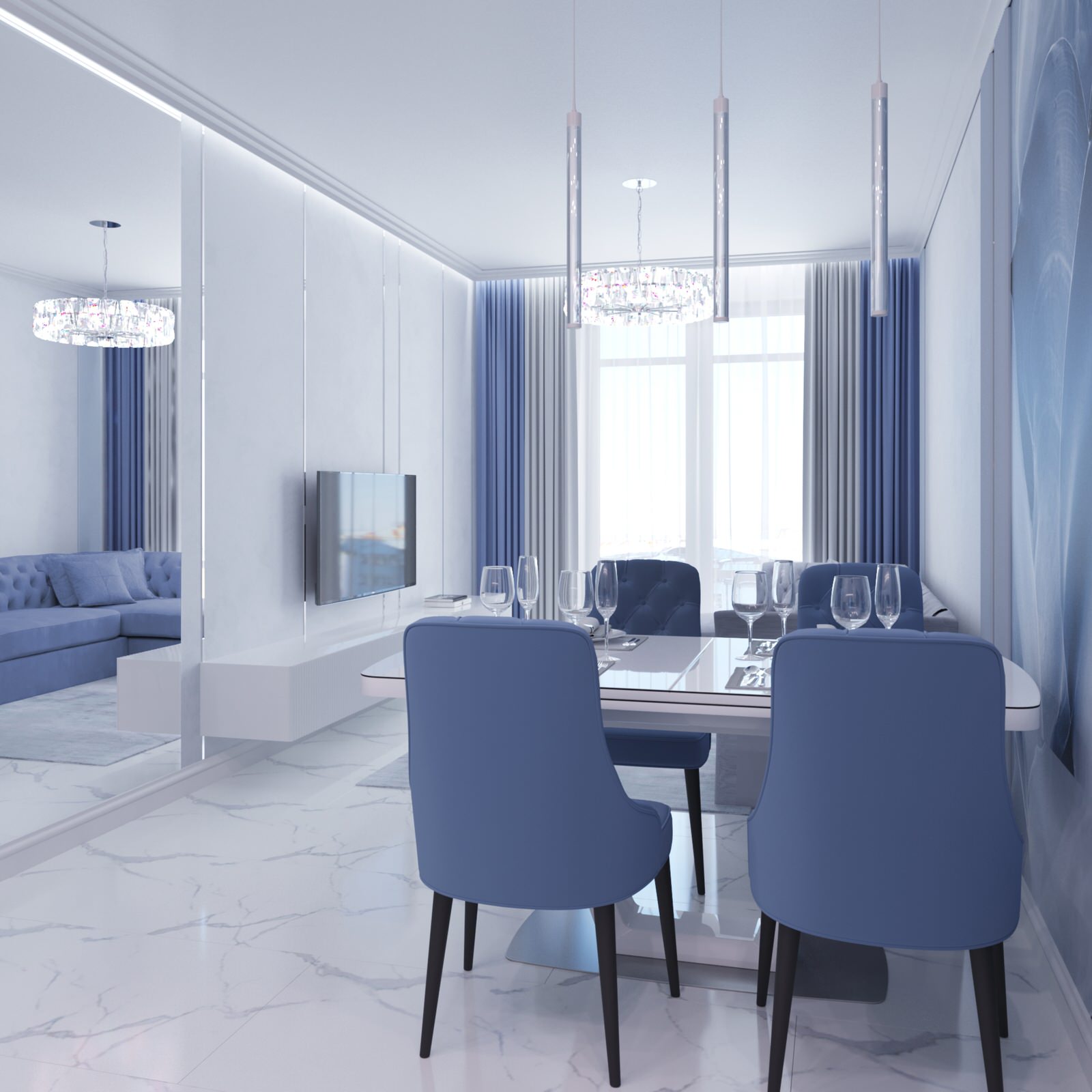 Дизайн-проект 4-х комнатной квартиры 92 м2  ЖК Новые Горизонты