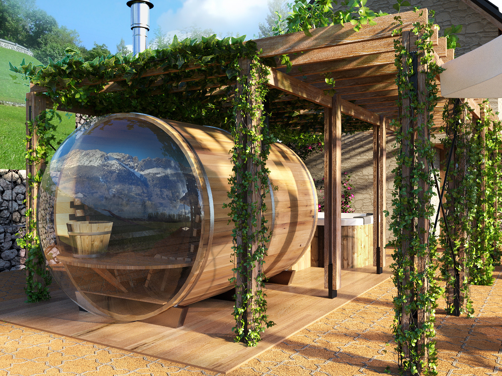 Visualization of Summer house in Pradebon, Italy