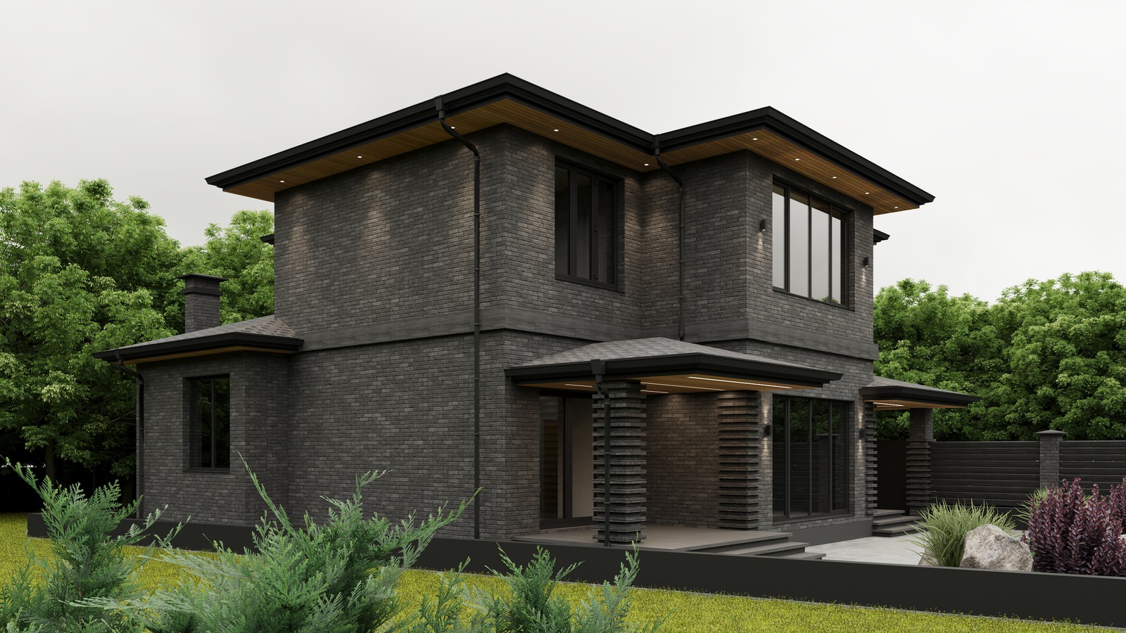 2-х этажный дом из клинкерного кирпича