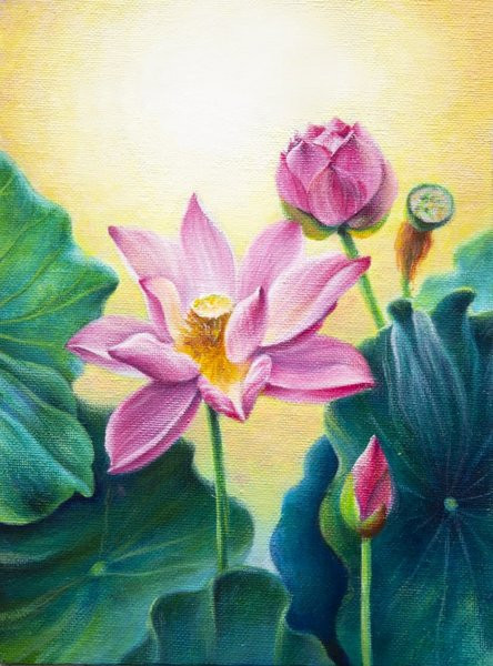 Обложка проекта: картина "Лотосы"