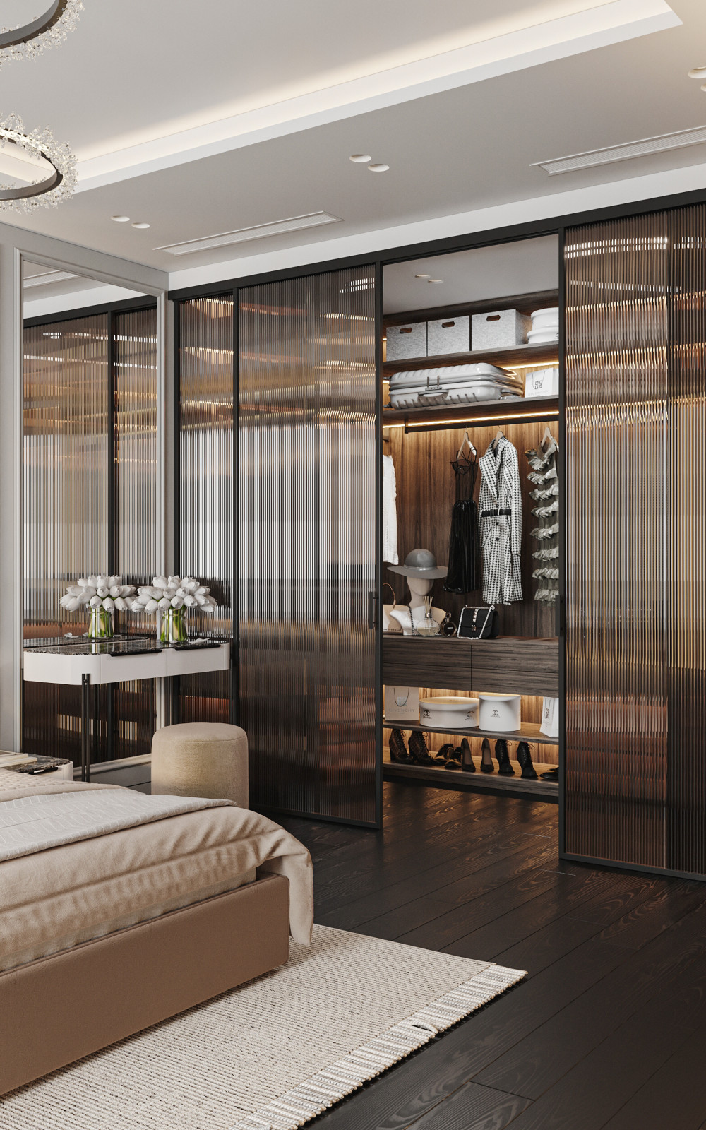 Спальня вид на гардероб