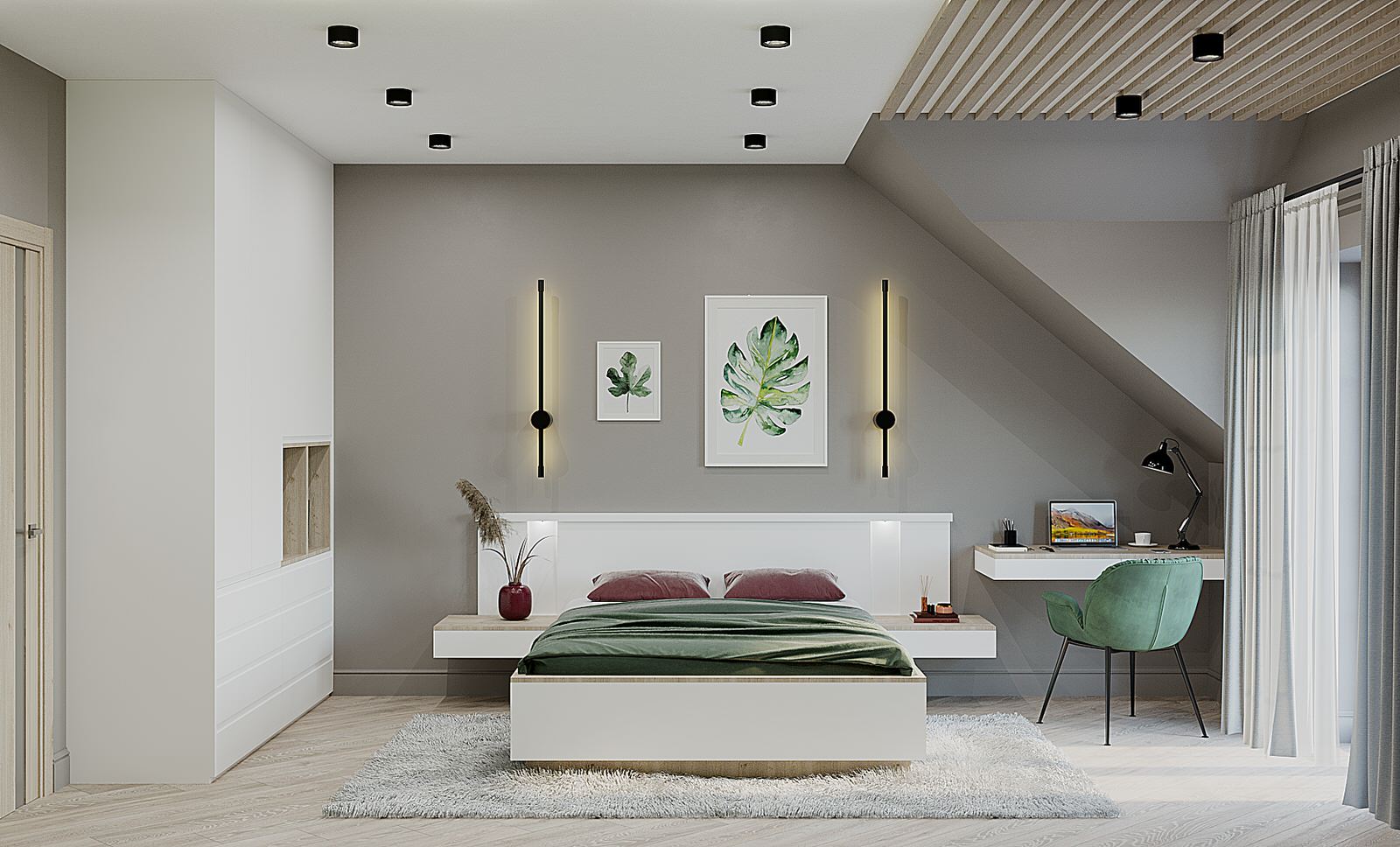 Обложка проекта: Спальня для молодой пары в ЭКО-стиле