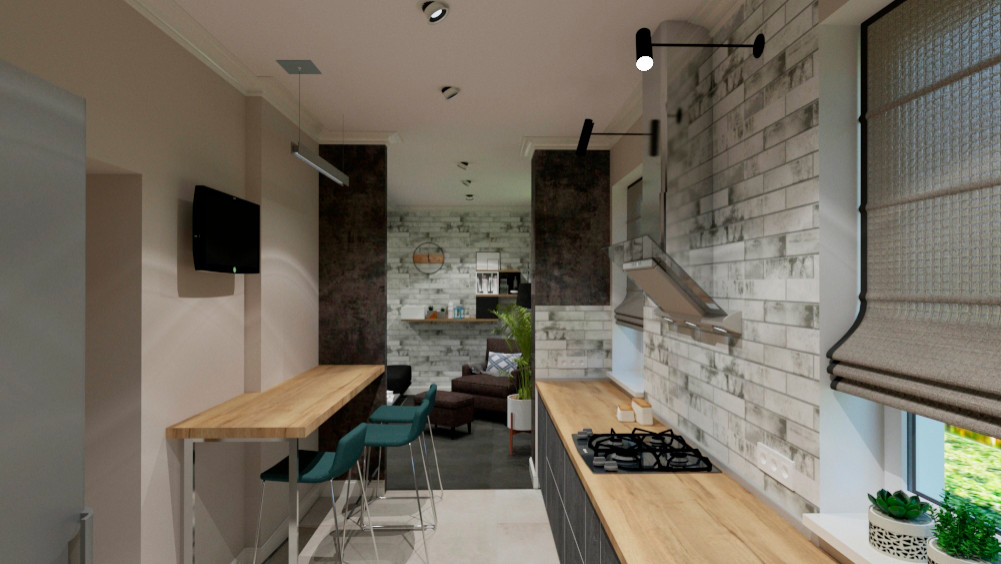 Из кухни на гостиную