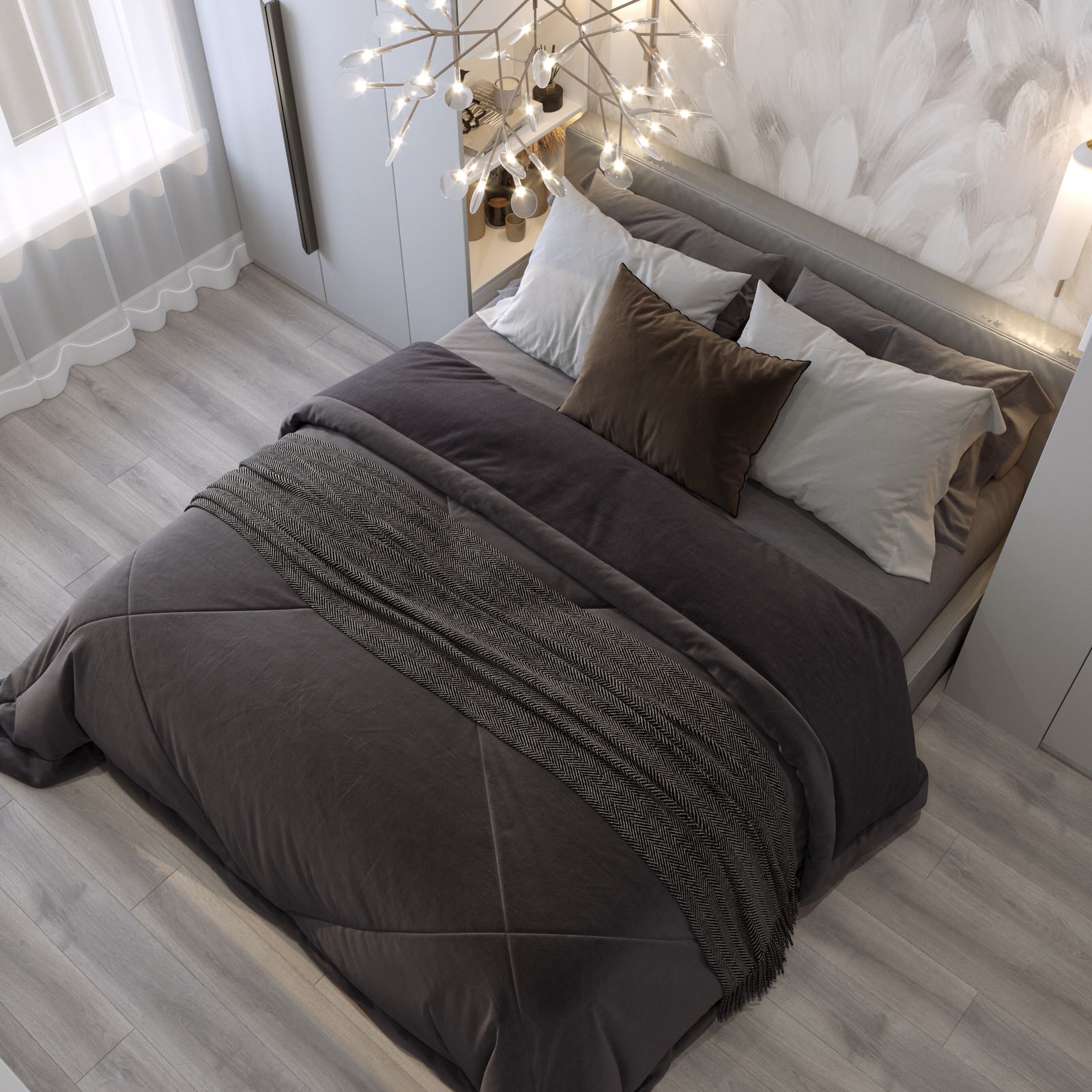 Стильный интерьер в серых тонах