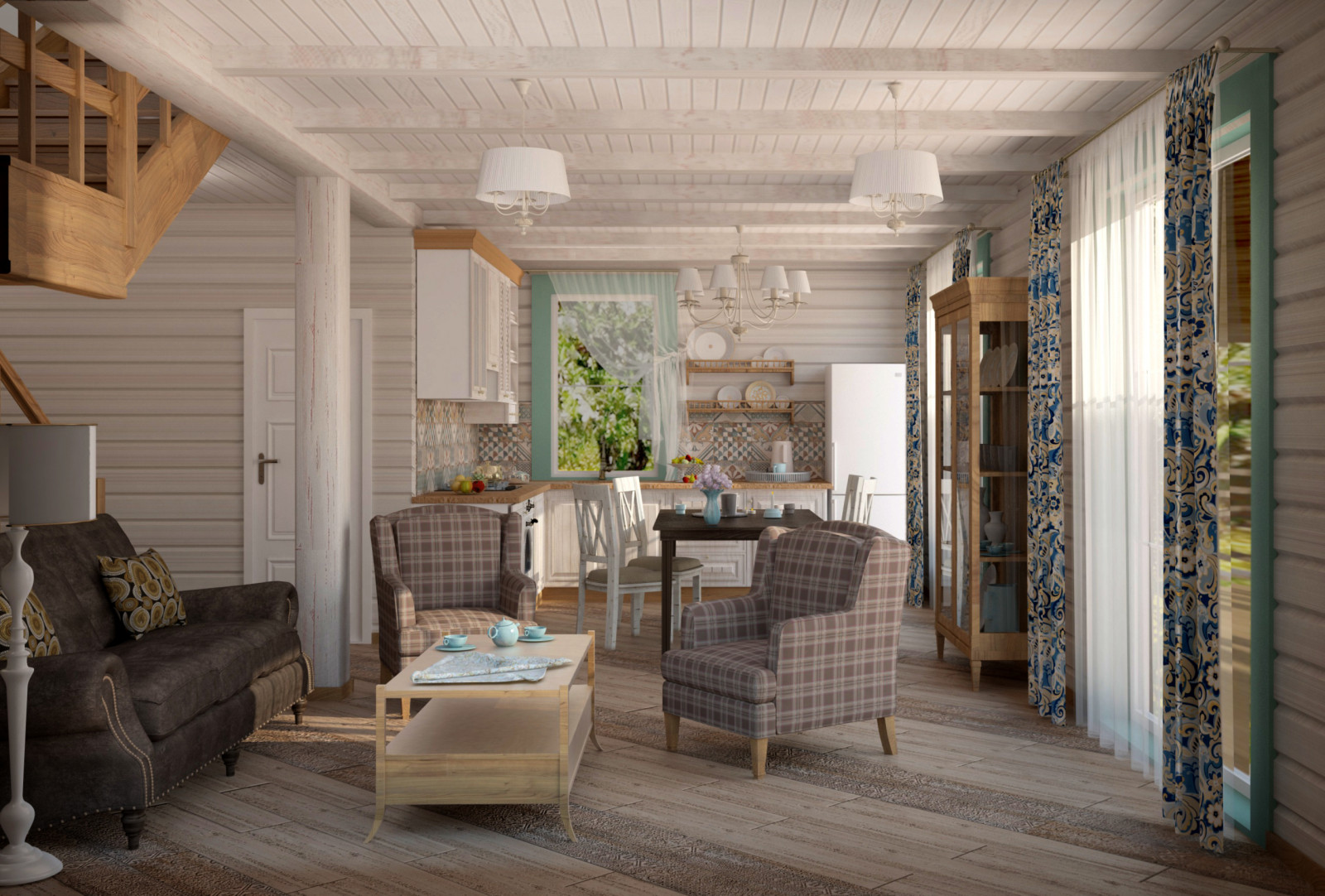 Интерьер загородного дома, д. Хабарское, Нижегородская область