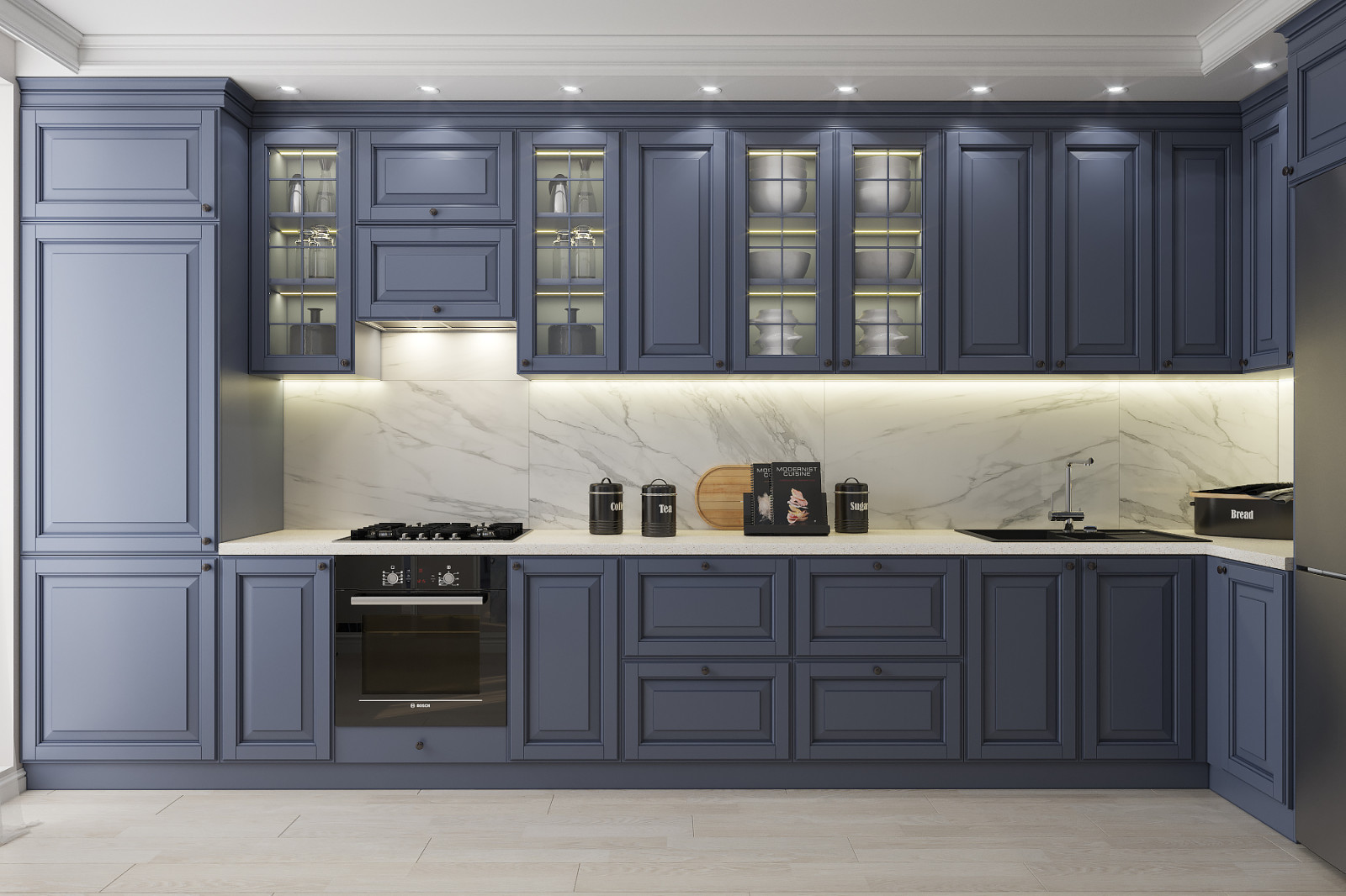 Яркая классика в трехкомнатной квартире