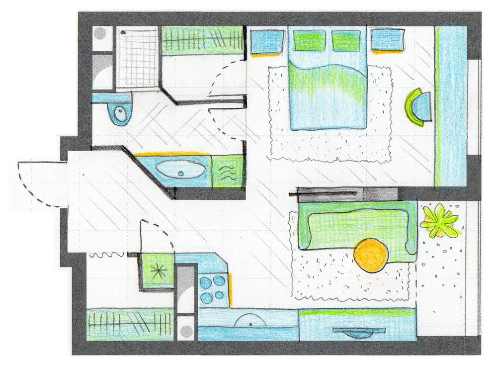 План расстановки мебели и техники: примеры