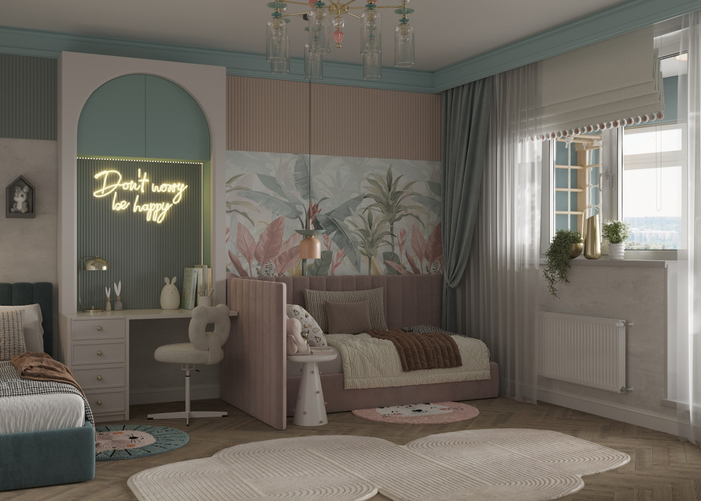 Проект детской комнаты для двух разнополых детей 19 кв.м.