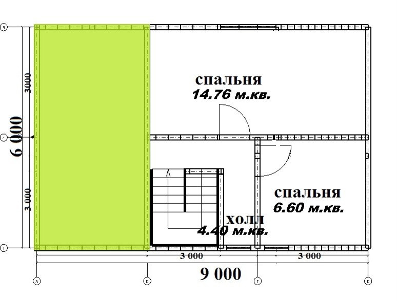 "Истра" - проект дома из бруса 6х6 с террасой 6х3