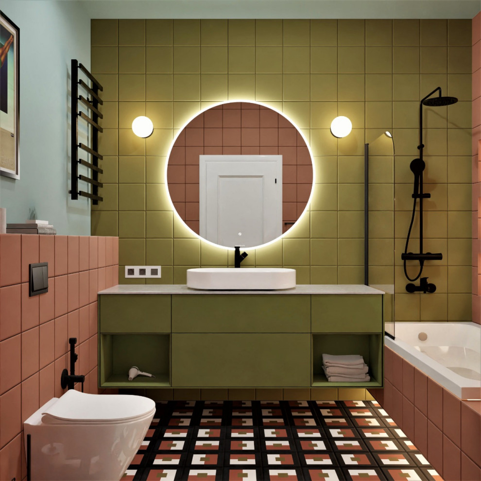 Обложка проекта: Ванная комната в стилистике школы Баухаус.