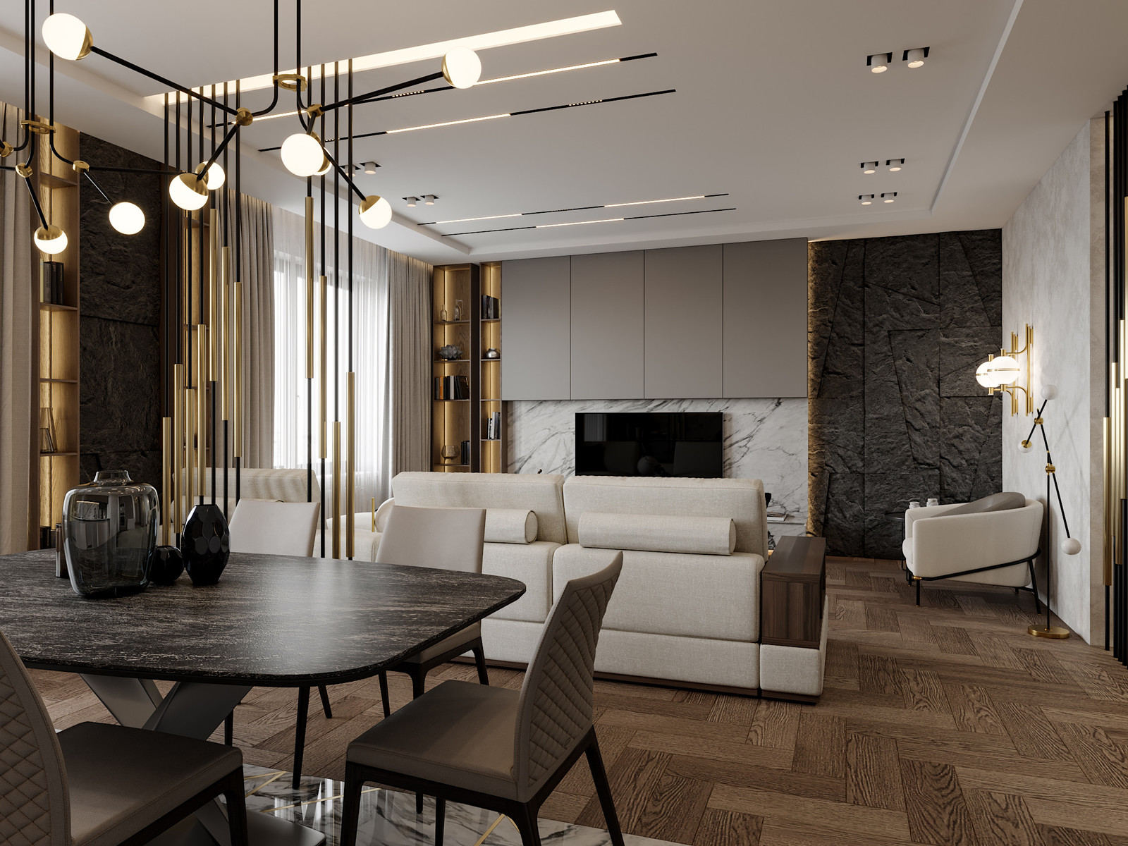 Интерьер с утонченной натурой, Санкт-Петербург, Россия.