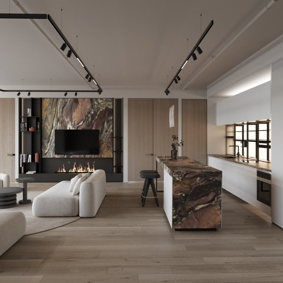 Обложка проекта: Дизайн-проект аппартаментов Москва Сити 225кв.м