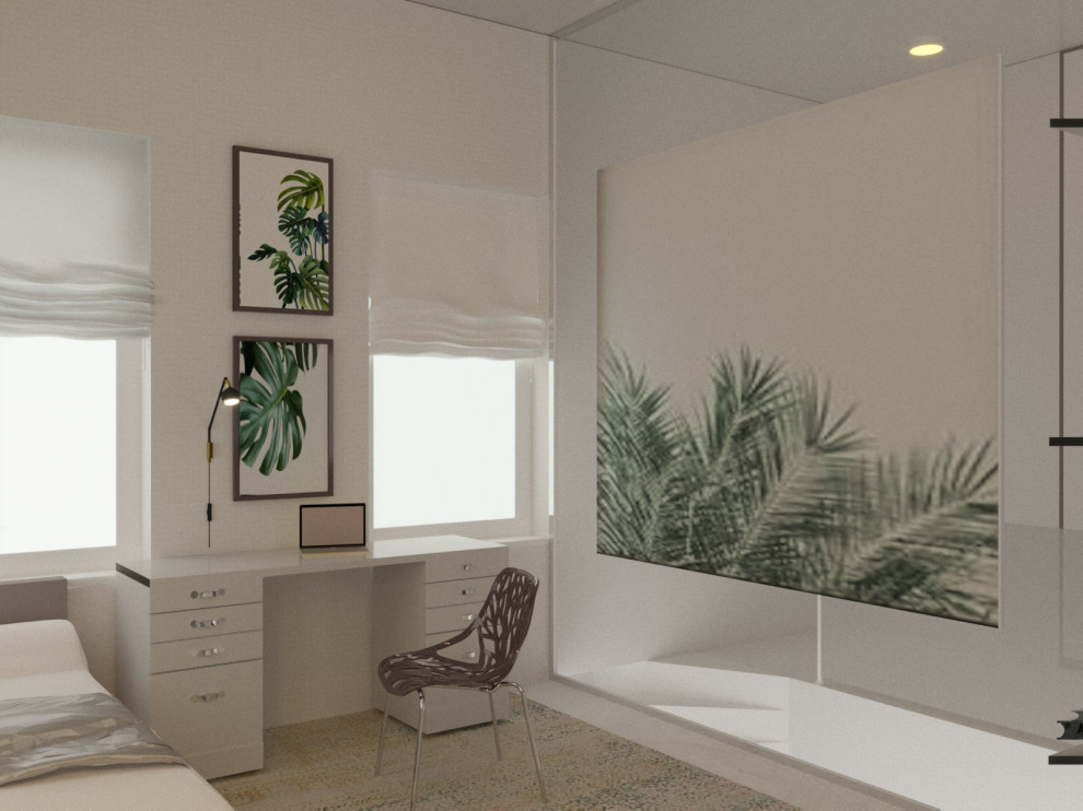 Спальня и комната  для дочки в едином пространстве