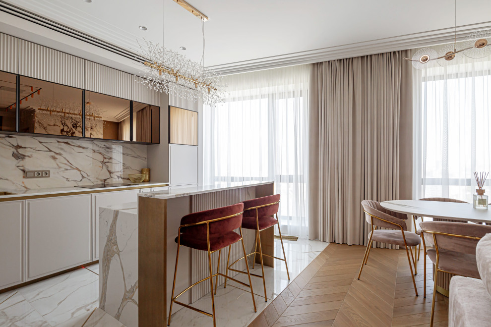 Реализованный дизайн проект четырехкомнатной квартиры 112 кв. м.