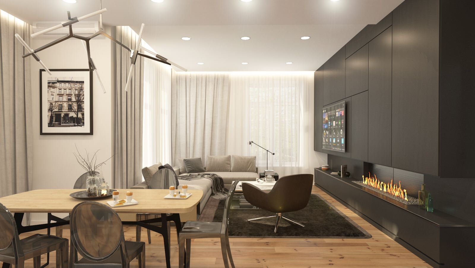 Кухня-студия в частном доме