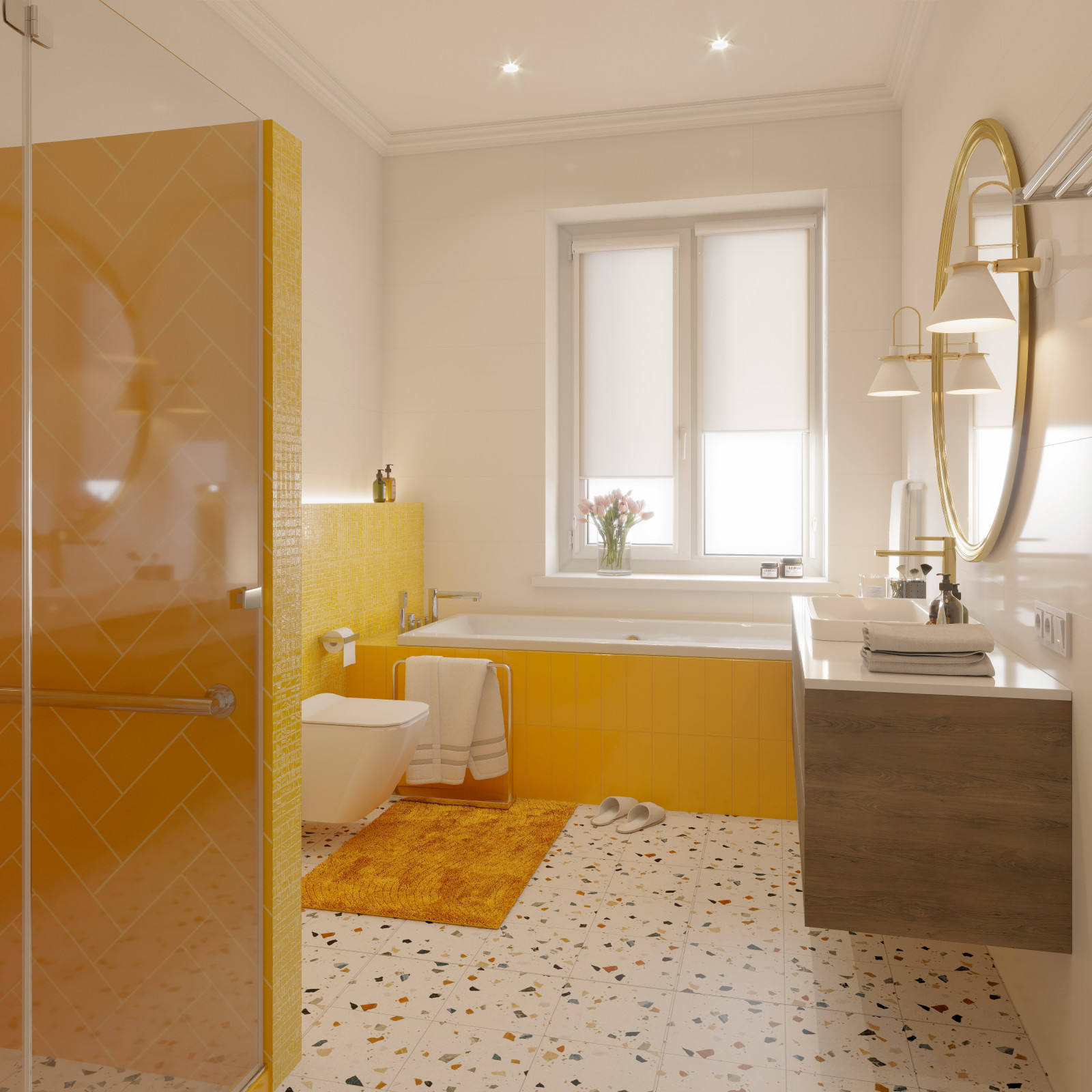 Обложка проекта: Желтая ванная комната