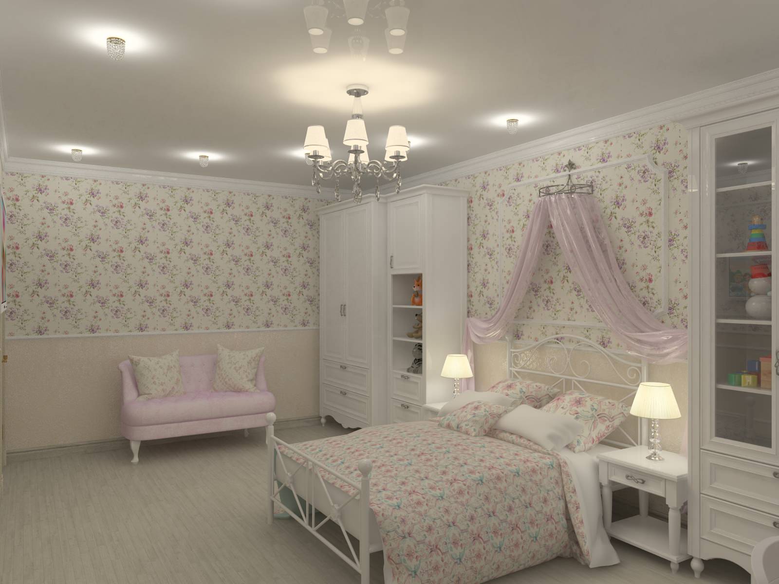 Обложка проекта: Детская для девочки 21 кв.м