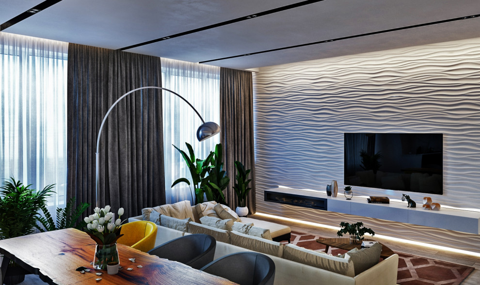 Дизайн квартиры в современном стиле в жилом квартале бизнес-класса «1147»