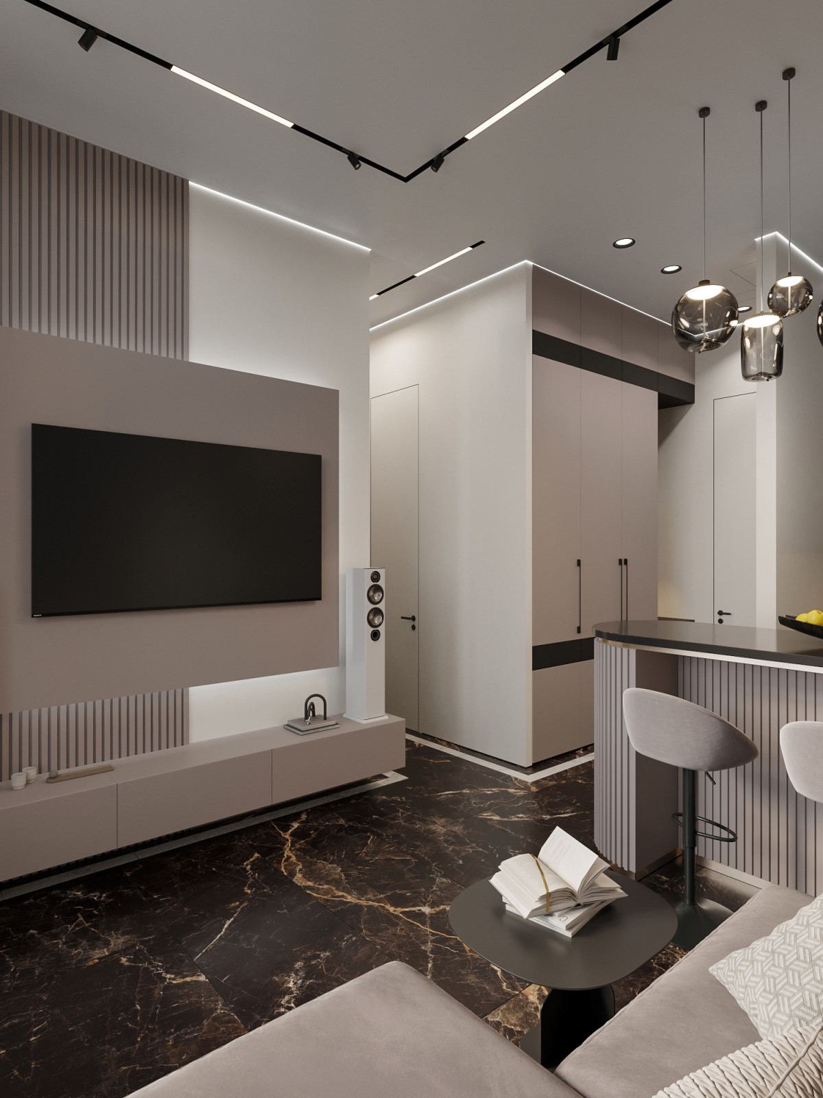 Квартира 63 м² в современном стиле для пары