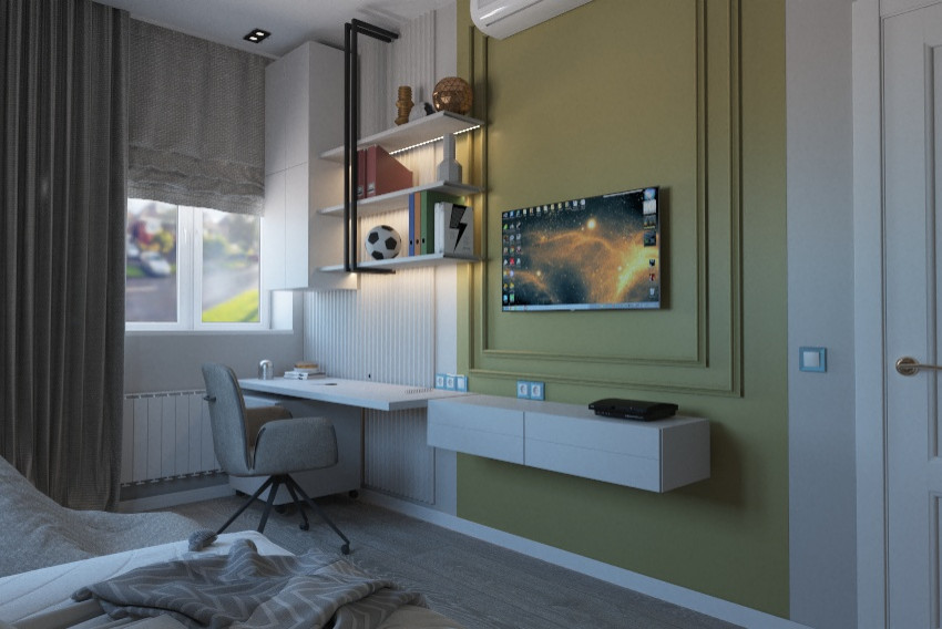 Двухэтажный дом для семьи с тремя детьми.