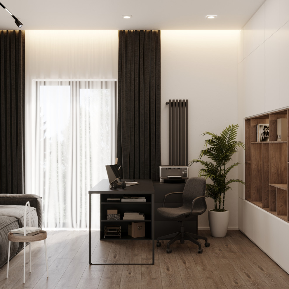 Визуализация кабинета и санузла в коттедже в д. Конохово