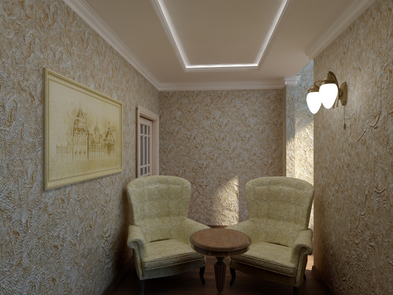 Эскизный проект гостиной в коттеджном поселке Колосково