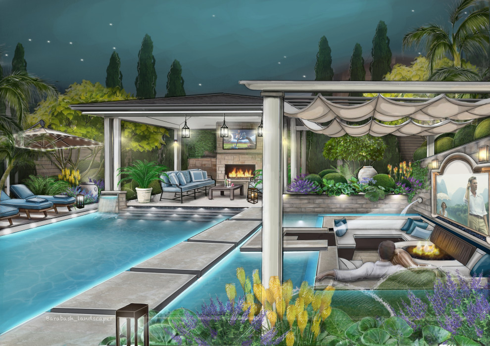 Концепция к Гостиному дворику в Тосканском стиле.