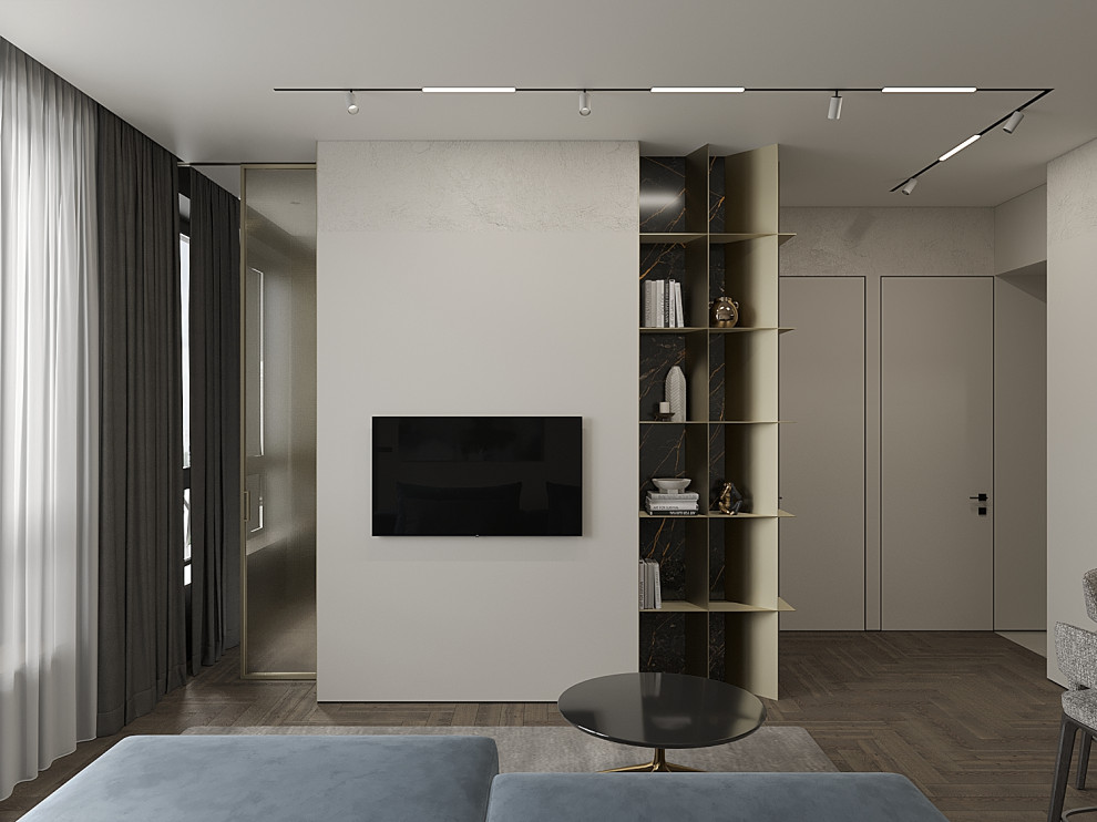 Квартира-студия в холодных тонах