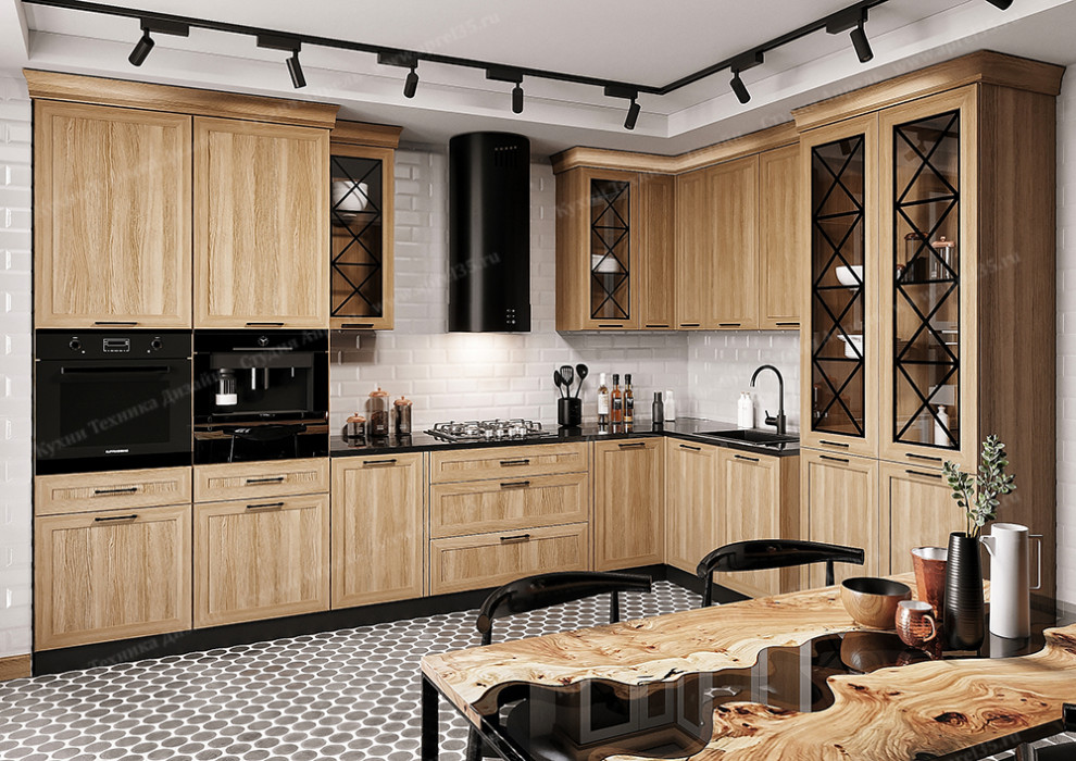 Обложка проекта: Кухня Шпон стиль Кантри